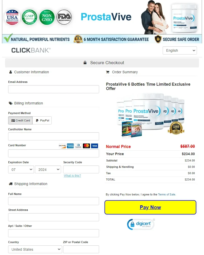 prostavive Secure Order Page